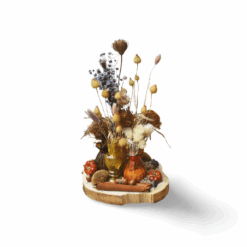 Herfstcompositie op berk - Afbeelding 5