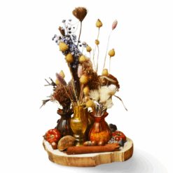 Herfstcompositie op berk