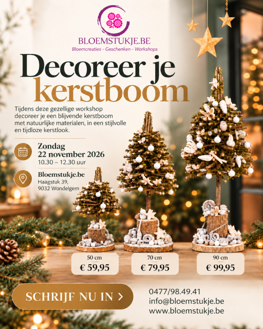 Aperitiefworkshop bloemschikken zondag 22 november 10.30h - 12.30h Wondelgem - Afbeelding 2